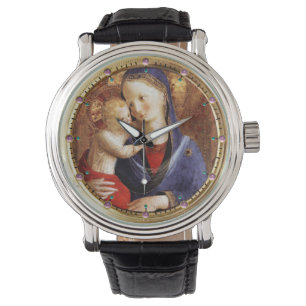 RELOJ DE PULSERA VIRGEN CON GEMAS AMETÍSIMOS NIÑOS/ROLLADOS