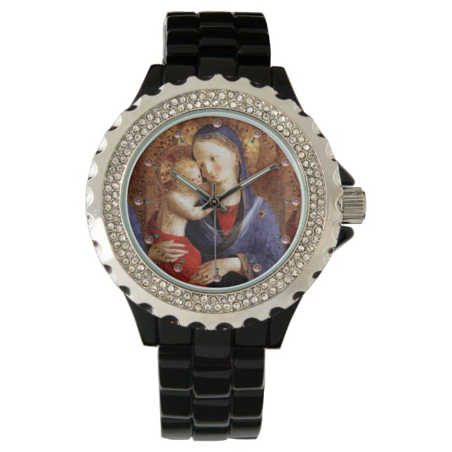 RELOJ DE PULSERA VIRGEN CON GEMAS AMETÍSIMOS NIÑOS/ROLLADOS (Anverso)