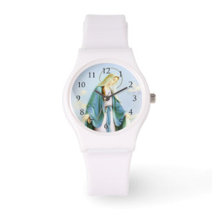 Reloj De Pulsera Virgen María Crescent Moon Watch_With Numbers