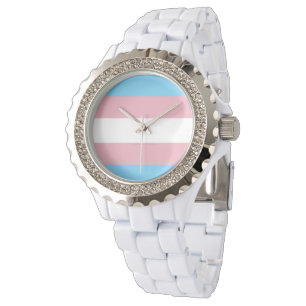 Reloj De Pulsera Visibilidad de la bandera del orgullo transgénero 