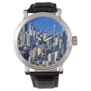Reloj De Pulsera Vista aérea de Chicago céntrica con el lago