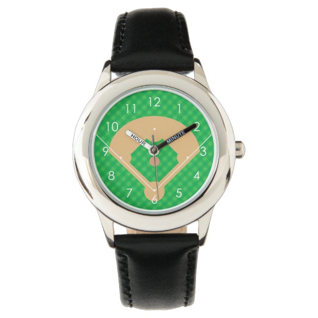 Reloj De Pulsera Vista aérea Ilustracion de diamantes de béisbol (Anverso)