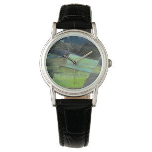 Reloj De Pulsera Vista de la impresión el   abstracta de la costa