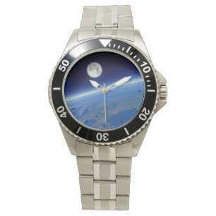Reloj De Pulsera Vista de la Tierra y la Luna