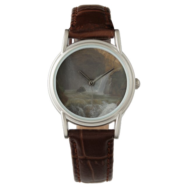 Reloj De Pulsera Vista de las cascadas de Tivoli (por Bidauld) (Anverso)