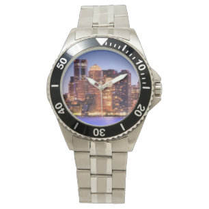 Reloj De Pulsera Vista del distrito financiero de Boston céntrica