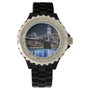 Reloj De Pulsera Vista del reflejo del puente de Brooklyn de Nueva