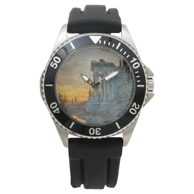 Reloj De Pulsera Vista del sur de Italia con antiguas ruinas romana (Anverso)
