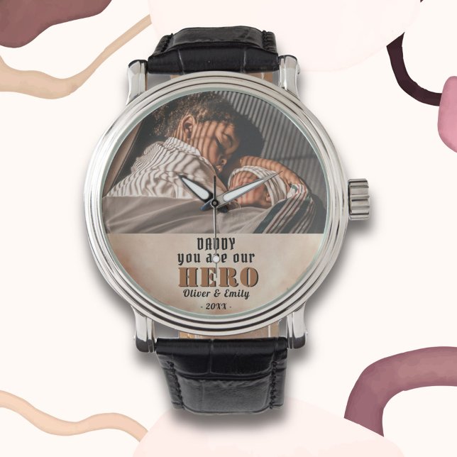 Reloj De Pulsera Vistazo fotográfico del Día del Padre Hero de Papi (Subido por el creador)