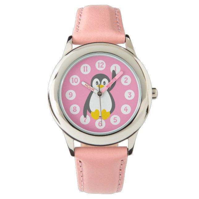 Reloj De Pulsera Vistazo infantil gráfico de pingüino (Anverso)