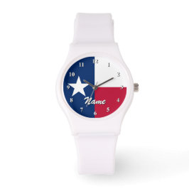 Reloj De Pulsera Vistazos de bandera texana | Personalizable con no