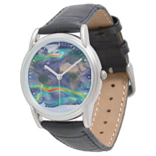 Reloj De Pulsera Visualización De Vientos Globales.