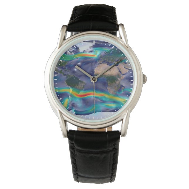 Reloj De Pulsera Visualización De Vientos Globales. (Anverso)
