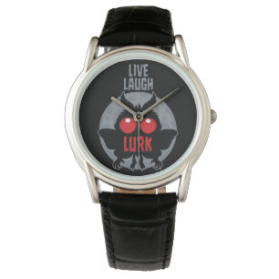 Reloj De Pulsera Vive Ríe Acecha Hombre Polilla Críptido