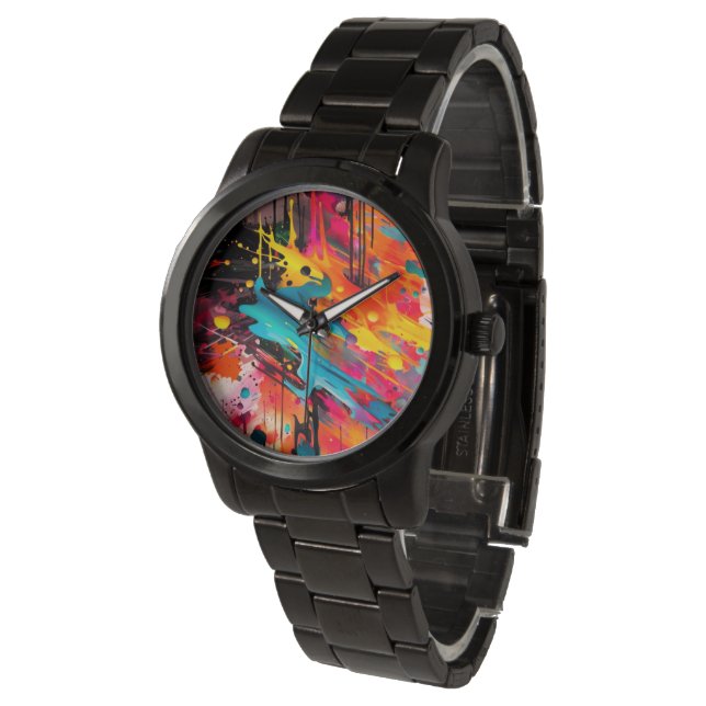 Reloj De Pulsera Vivid Chaos Splash Graffiti (Angular)