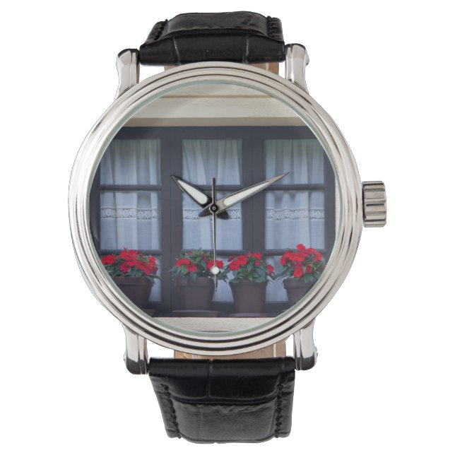 Reloj De Pulsera Viviendas con flores en ventanas (Anverso)