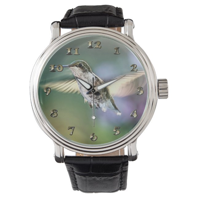 Reloj De Pulsera Volando colibrí (Anverso)