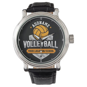 Reloj De Pulsera Voleibol ADD TEXTO Escuela Varsity Team Player