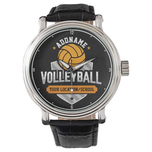 Reloj De Pulsera Voleibol ADD TEXTO Escuela Varsity Team Player (Anverso)