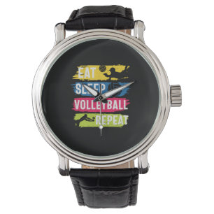 Reloj De Pulsera Voleibol Comer voleibol de sueño repetido