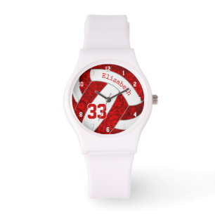 Reloj De Pulsera voleibol deportivo de personalizado blanco girator