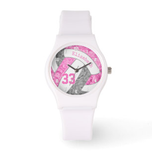 Reloj De Pulsera voleibol deportivo de personalizado gris oscuro