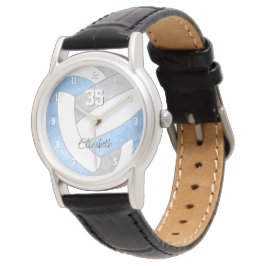 Reloj De Pulsera voleibol personalizado giratorio azul claro gris