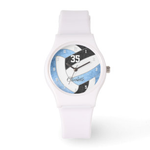 Reloj De Pulsera voleibol personalizado giratorio azul oscuro