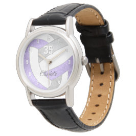 Reloj De Pulsera voleibol personalizado giratorio lilac morado