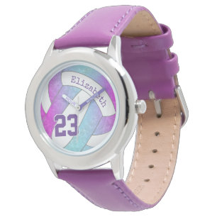 Reloj De Pulsera voleibol rosa morado azul colorido