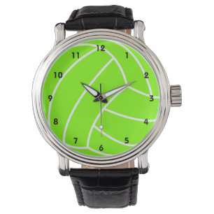 Reloj De Pulsera Voleibol verde chartreuse, de neón