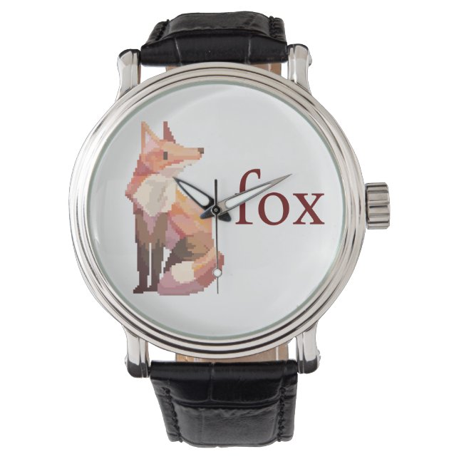 Reloj De Pulsera Vos, Fox, Pixelart, Pixel Art  (Anverso)