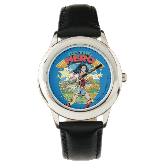 Reloj De Pulsera W84 | Themyscira Wonoman Retro Comic Art (Anverso)
