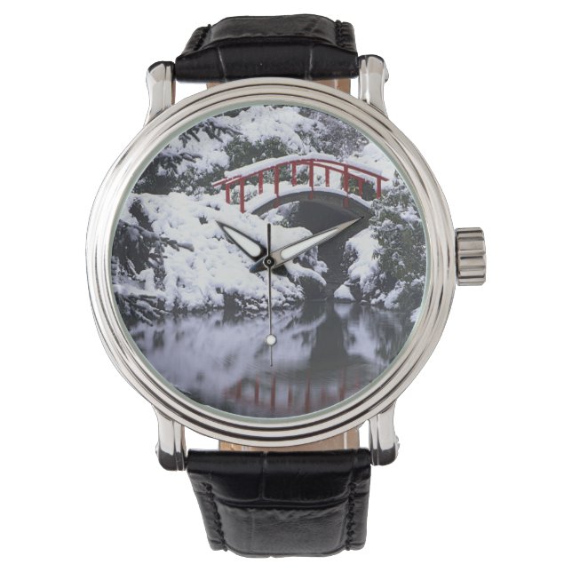 Reloj De Pulsera WA, Seattle, puente de la Luna y estanque después  (Anverso)