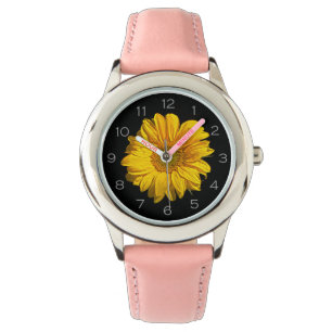 Reloj De Pulsera Wacna de números grises de girasol