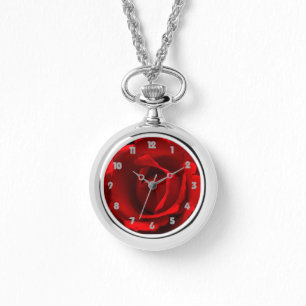 Reloj De Pulsera Wacnm Red Rose Gray Fat Numbers