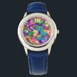 Reloj De Pulsera Wall Clock<br><div class="desc">Colorful Exotic Floral Pattern-23148</div>