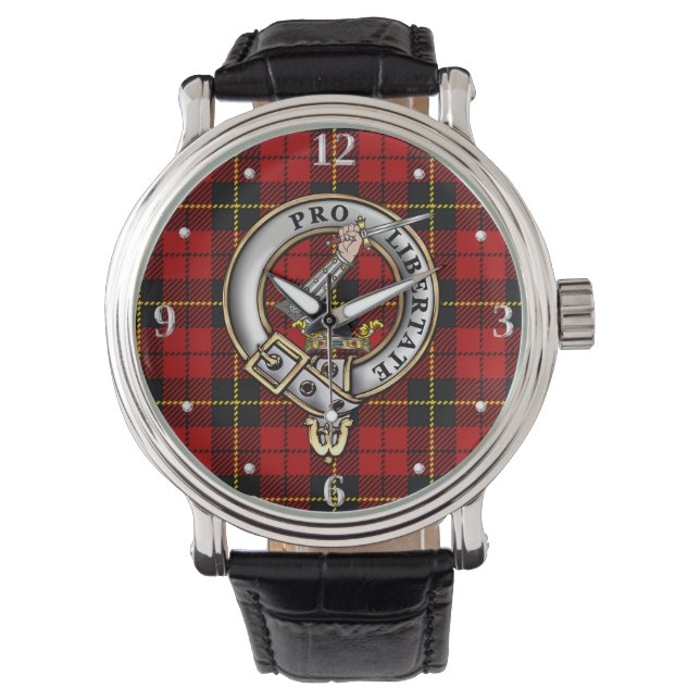 Reloj De Pulsera Wallace Clan Badge & Tartan Watch (Anverso)