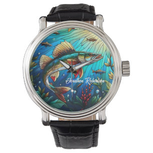 Reloj De Pulsera Walleye Pike en el lago Modern