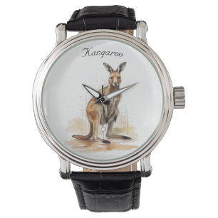 Reloj De Pulsera Wanderer de Outback: personalizado canguro acuarel