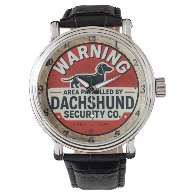 Reloj De Pulsera Warning Dachshund Dog (Anverso)