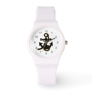 Reloj De Pulsera Watch - Anclaje negro sobre blanco