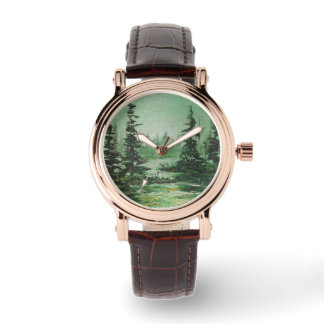 Reloj De Pulsera Watch Ann Hayes pintando bosque verde
