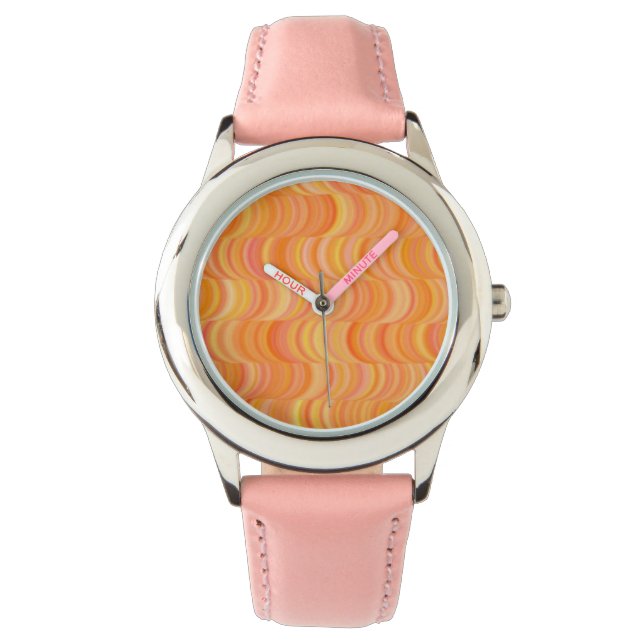 Reloj De Pulsera Watch - Curvas de Naranja cálidas para niños (Anverso)