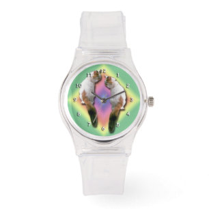 Reloj De Pulsera Watch - Gatos y Diamante del Arcoiris