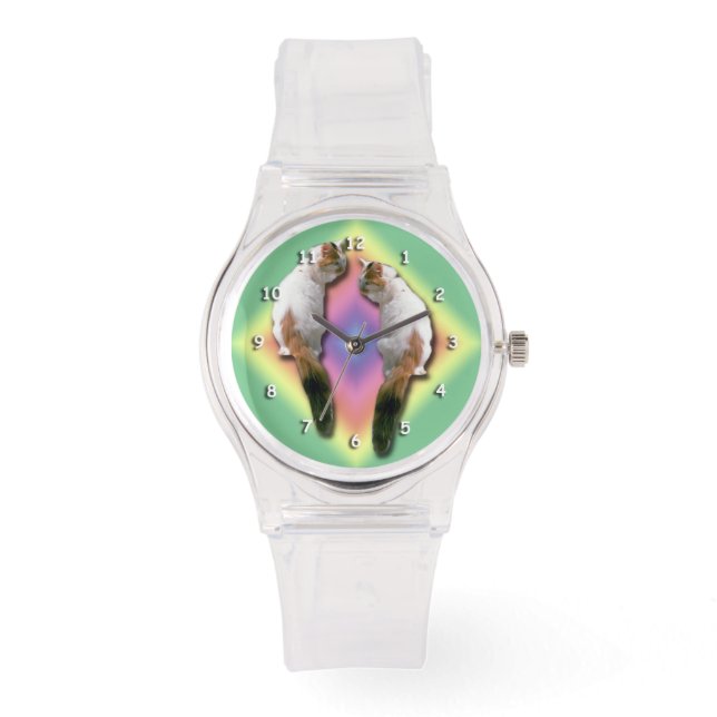 Reloj De Pulsera Watch - Gatos y Diamante del Arcoiris (Anverso)