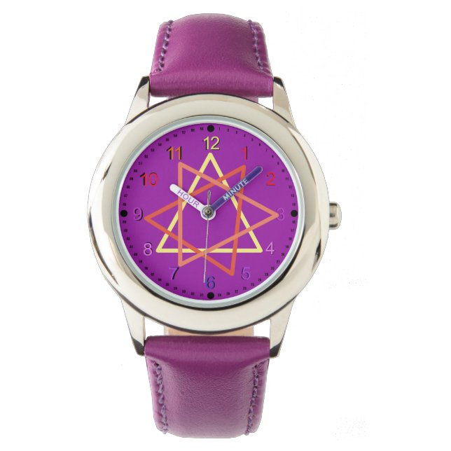 Reloj De Pulsera Watch - Números coloridos con triángulos (Anverso)