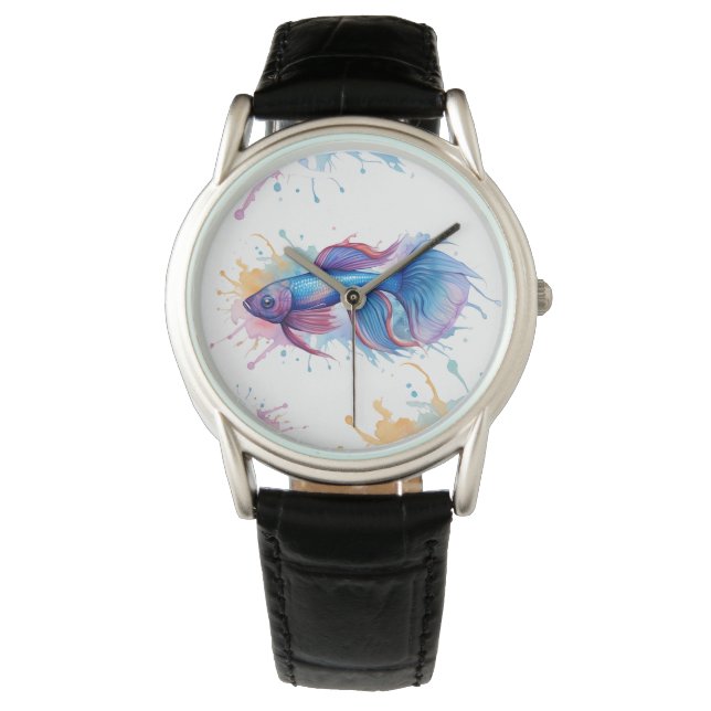 Reloj De Pulsera Watch - Serie acuarela: Betta Fish (Anverso)