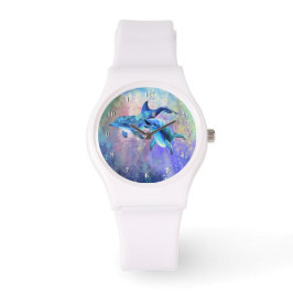 Reloj De Pulsera Watch with Happy Dolphin Couple