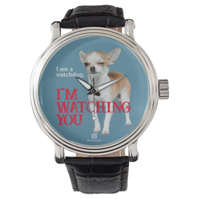 Reloj De Pulsera Watchdog Chihuahua - Personalizable (Anverso)